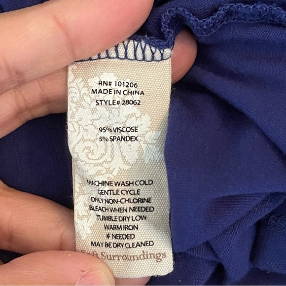 Soft Surroundings Long sleeve tee Shirt Small Tunic T-Shirt Jersey 28062 Blue XL - Picture 5 of 5